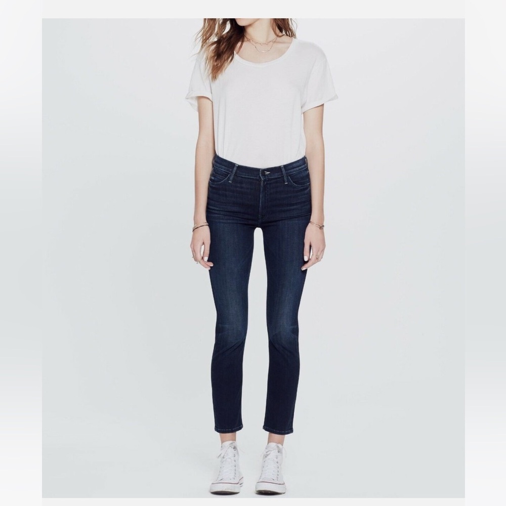 • Mother • Women’s Denim Mid Rise Dazzler Ankle in Squeeze Play Dark Blue 25